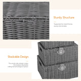Load image into Gallery viewer, Feature of 3Pcs Woven Fabric Storage Box Closet Shelves Basket Bin