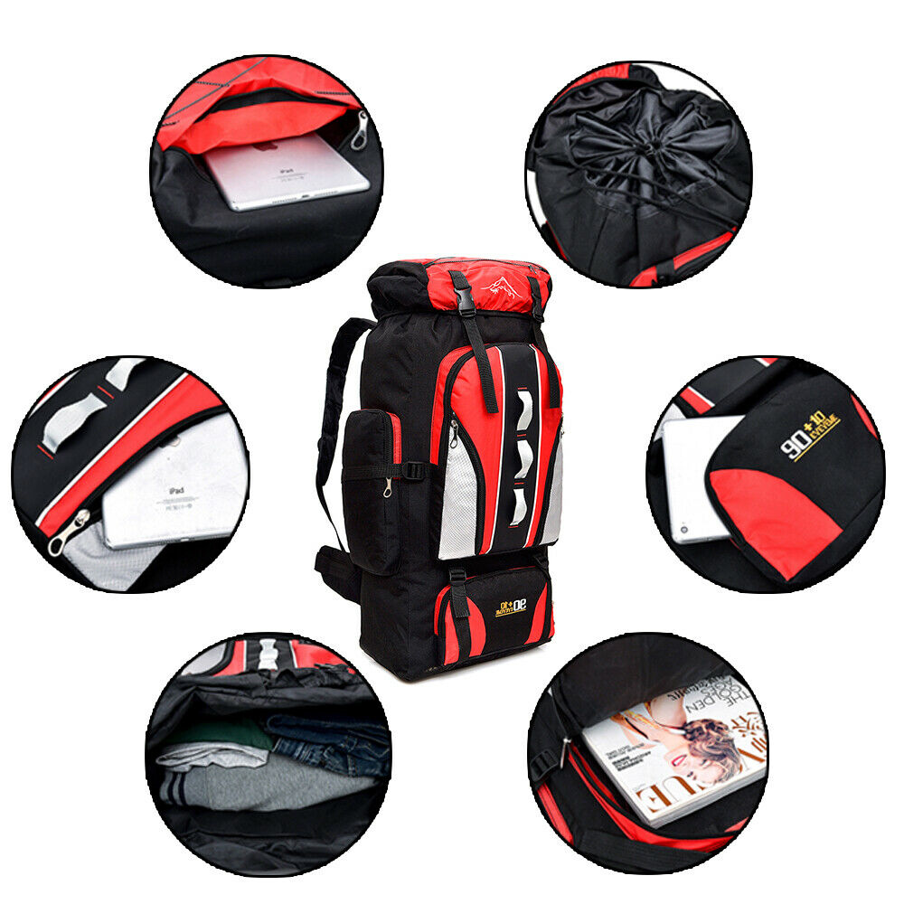 80L 100L Outdoor Hiking Backpack Camping Shoulder Travel Bag